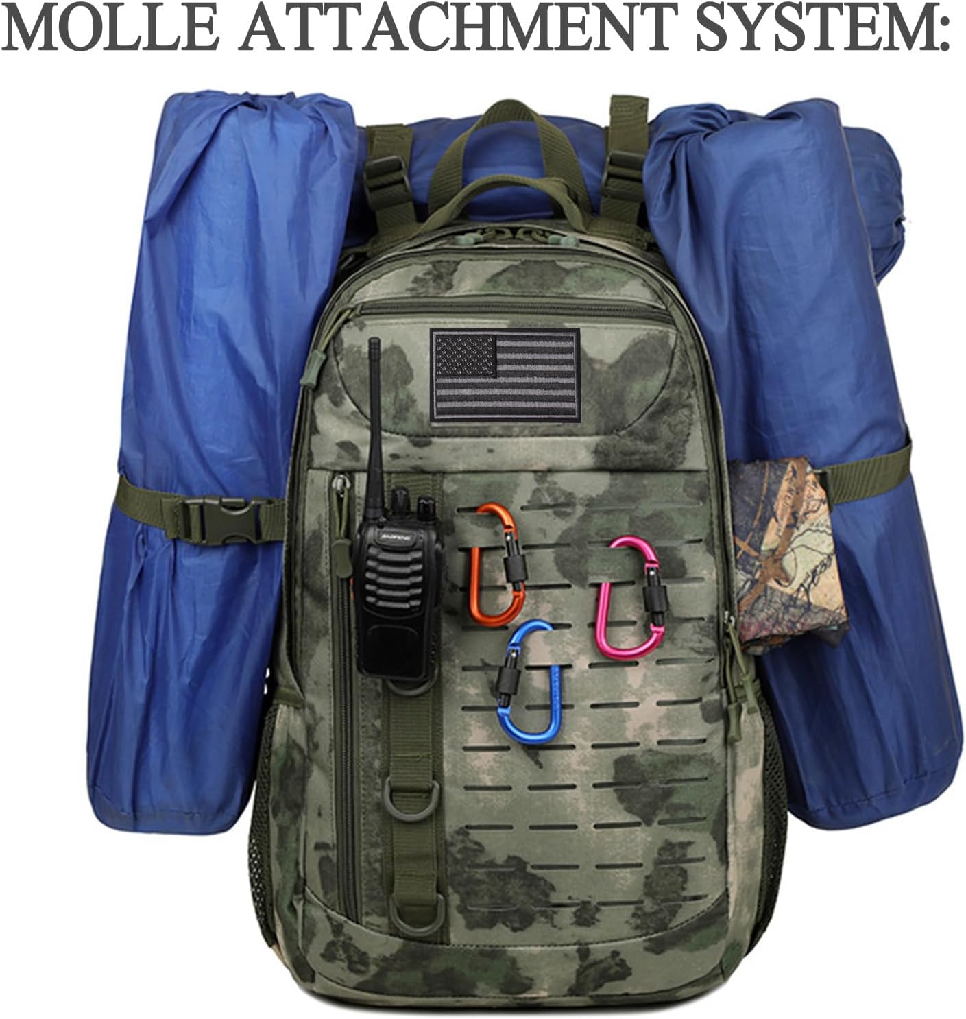 Tactical Backpack, 30L Military Daypack Molle Army 3 Day Assault (Camo Green2)