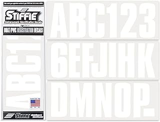 STIFFIE Uniline White 3" Boat & PWC Registration Decals • Numbers Letters Stickers