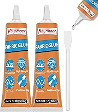 Fabric Glue, 60ml*2 Waterproof Clear Adhesive for Clothes, Material, Textile, Upholstery and Felt