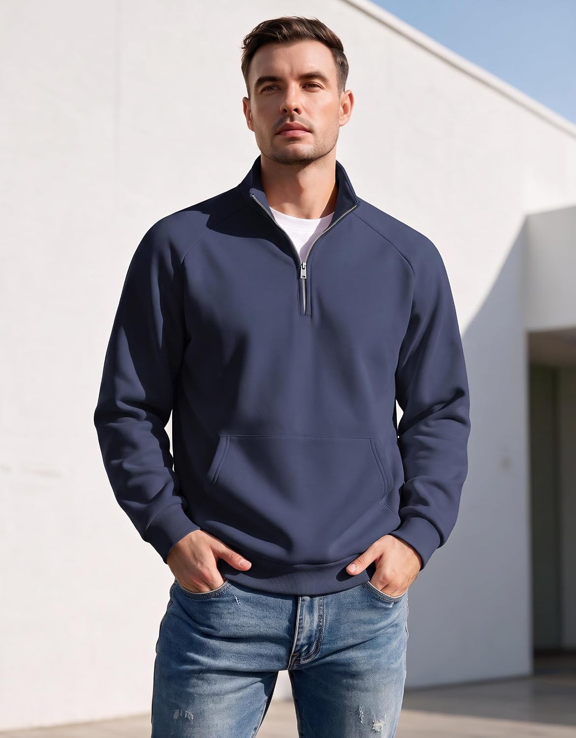 COOFANDY Mens Quarter Zip Pullover 2026 Fleece Mock Neck Casual Sweatshirt