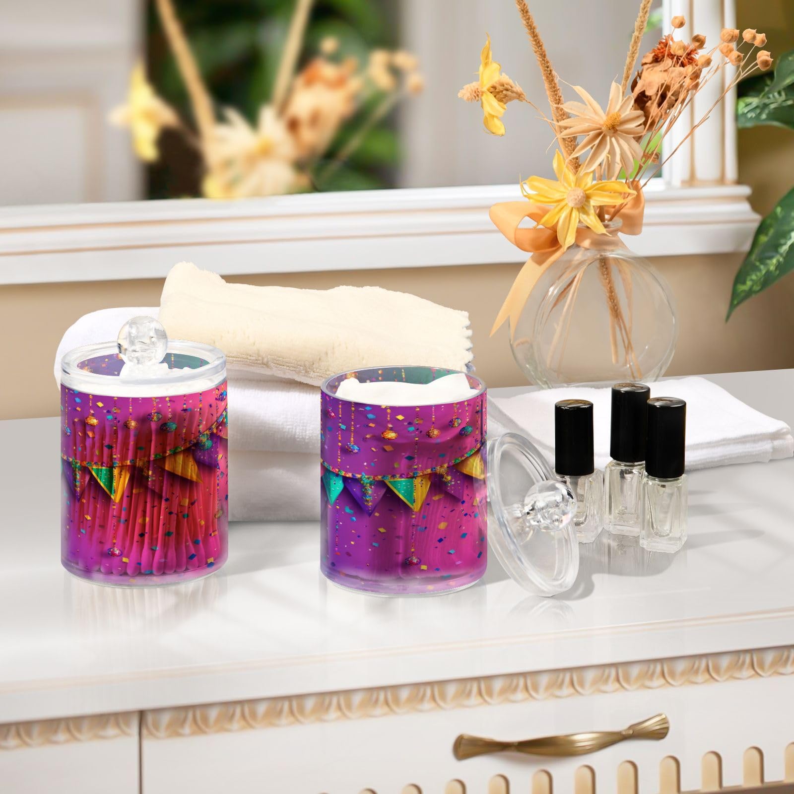 Amazon.com: Takiito Mardi Gras Decoration Bead Apothecary Jars