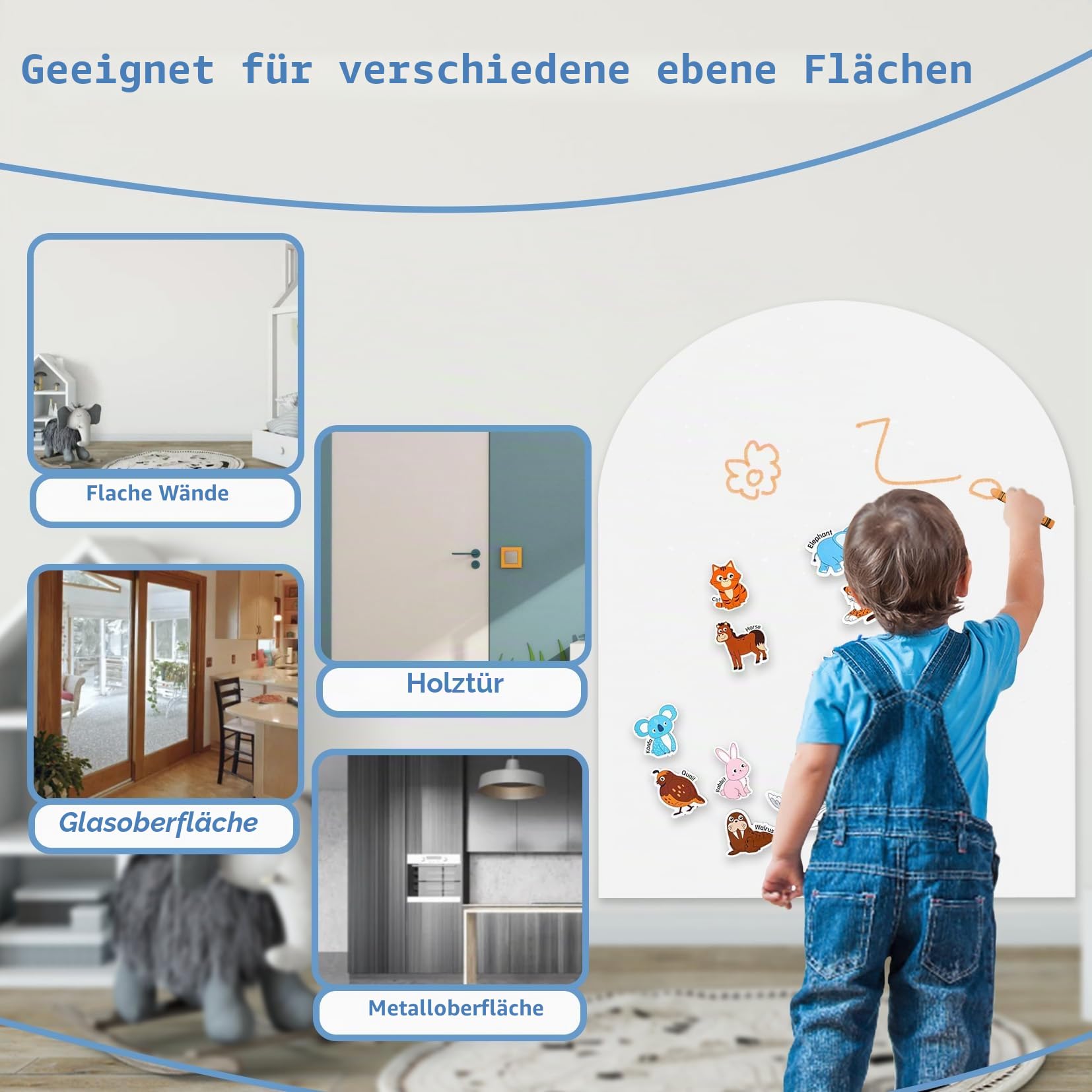 Magnetisches Whiteboard-Kontaktpapier für die Wand, abziehen und aufkleben, selbstklebende Whiteboard-Rolle für Zuhause, Schule, Weiß, 80100WH
