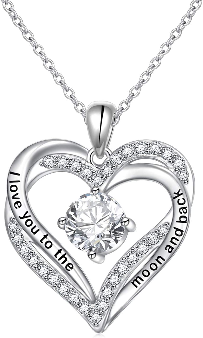 DAOCHONG 925 Sterling Silver Heart Necklace Pendant for Women Jewelry Anniversary Birthday Graduation Gifts for Her