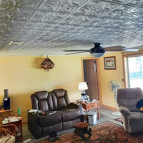 Miniatura 5 de From Plain To Beautiful In Hours 148 Tiny Tulips - Azulejos de PVC con pegamento de 2 x 2 pies, paquete de 25 unidades, color negro, 25 piezas