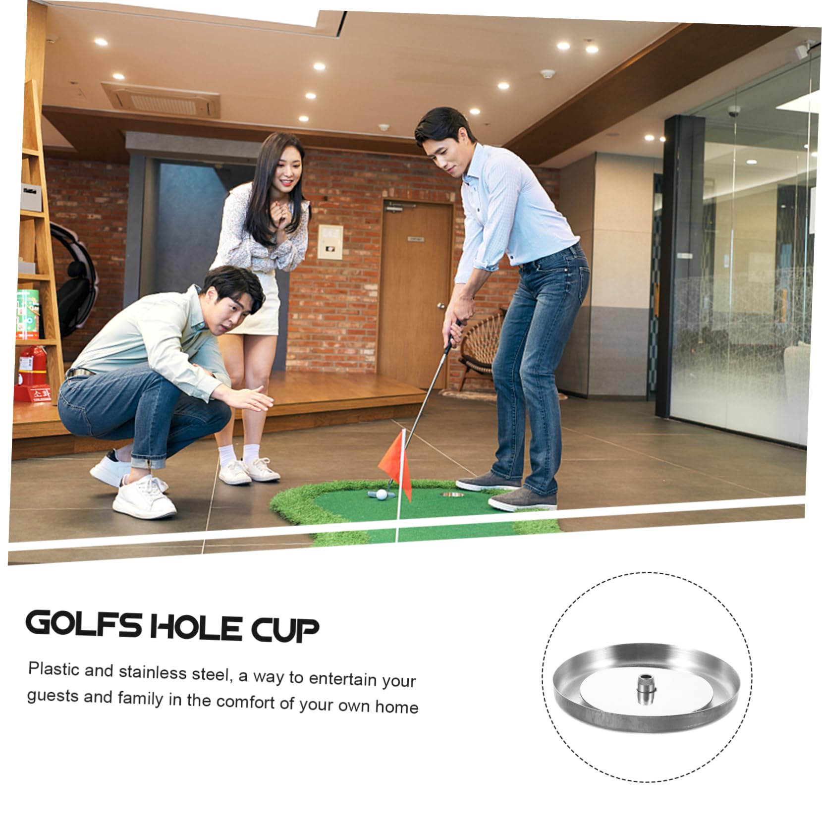 1set Golf Putting Cup Inossidabile con Bandiera Accessorio per Allenamento di Putting per Interni Ed Esterni Migliora Precisione e Abilità nel Golf