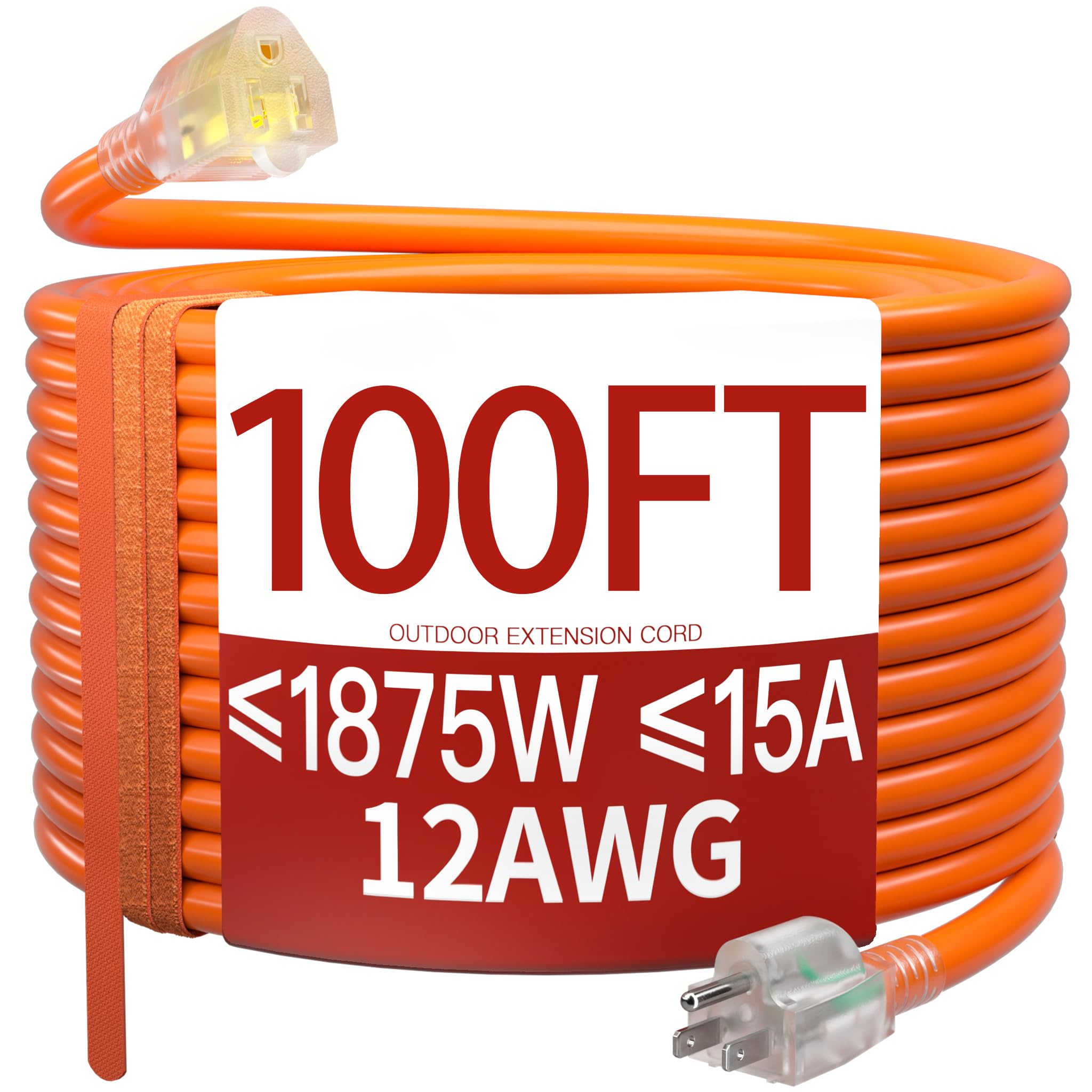 Skrizcable 100 FT 12 Gauge Extension Cord Outdoor, Heavy Duty Power Cord