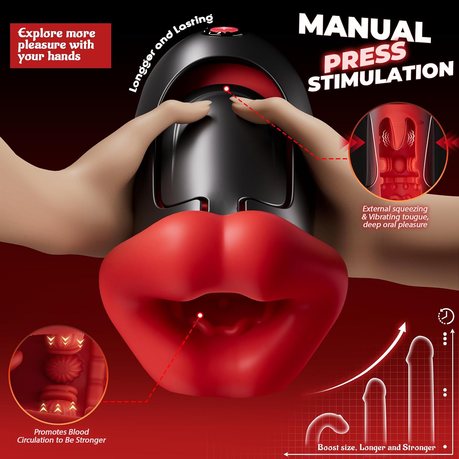 Vibrating Male Masturbator Pocket Pussy - APP Control Squeezable Pocket Pussies Blowjob Machine Sex Toys for Men with Dual 10 Vibrating Modes, Skin Friendly Silicone Male Stroker Penis Pump