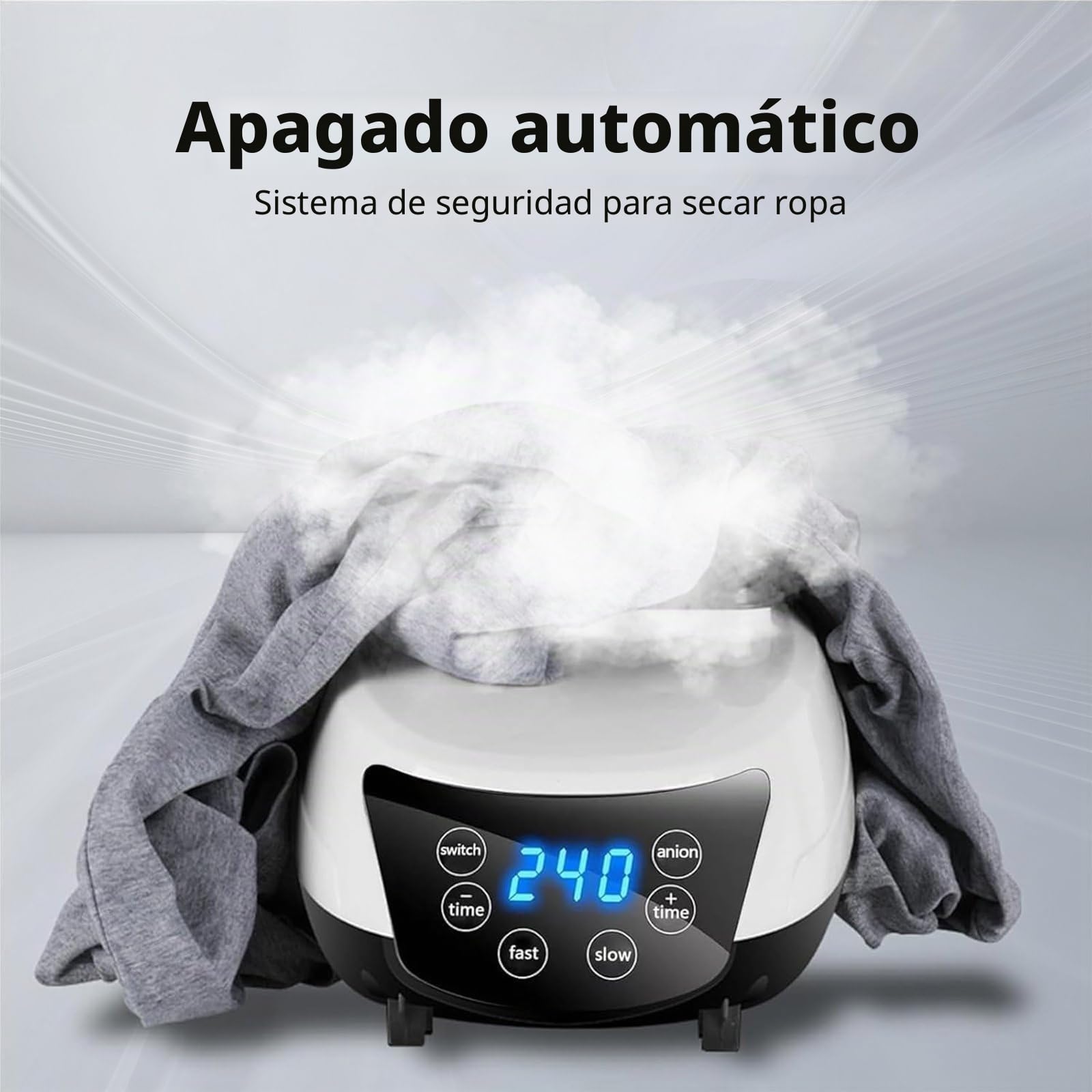 Secadora de ropa eléctrica con función de calefacción, 31 cm, mini secadora de ropa, portátil, con temporizador 60/120/180/240 min, indicador LED, 1500 W, con mando a distancia, para la ropa en casa
