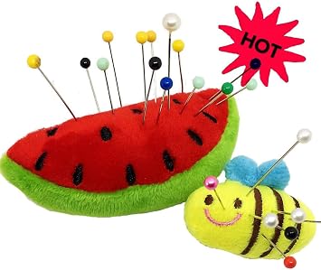 PeavyTailor Sewing Pincushion for Sewing Machine 2pcs Needle Storage and Organizer,Cute Shaped Needle Cushion for Sewing DIY Crafts - Watermelon