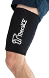 TheraICE Hamstring Compression Sleeve for Women & Men, Hot and Cold Compress Reusable, Thigh Wrap, Cooling Sleeves, Quad Ice Packs for Injuries Reusable, Hamstring Braces Recovery for Pain Relief(XXL)