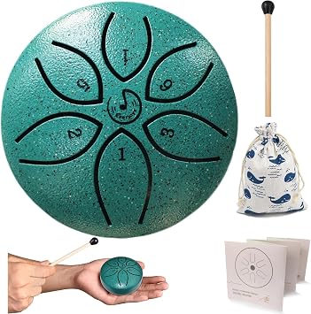 Steel Tongue Drum Rain Drum for Outside 3 Inch 6 Notes for Adult