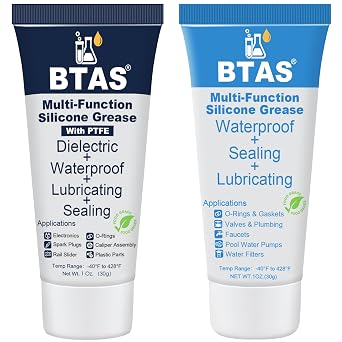 BTAS Electrical Grease for Connectors 1 oz & Silicone Faucet Grease 1 oz