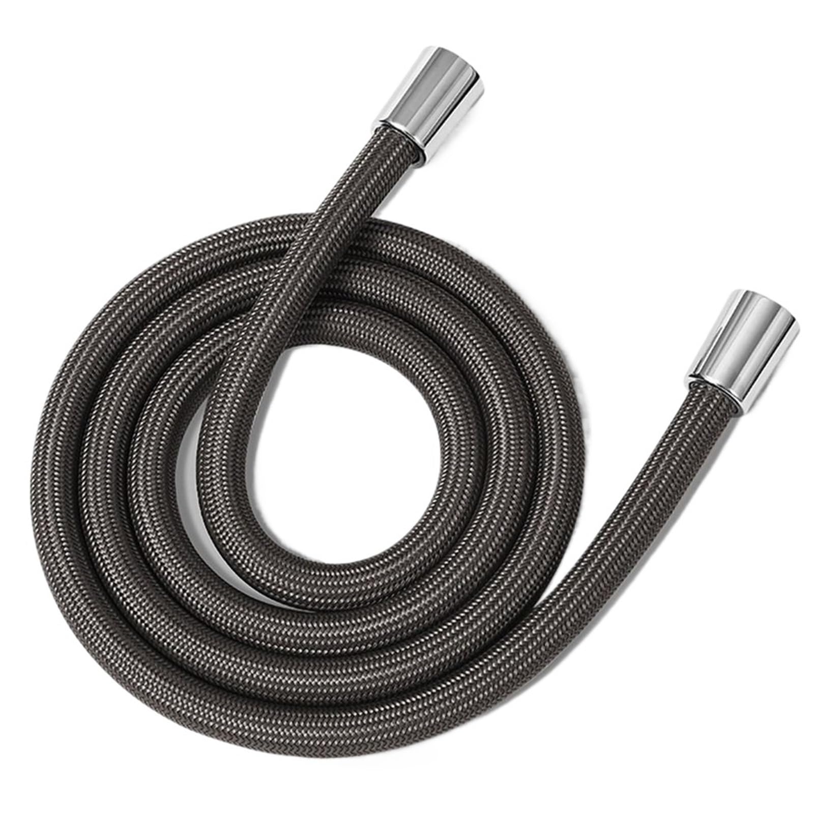 Shower Hose 1.5/2.0 Meter Bathroom High Pressure Smooth Flexible Handheld Anti Winding Universal Pipe Tube for Bathroom Showers(Dark Grey-1.5meter)