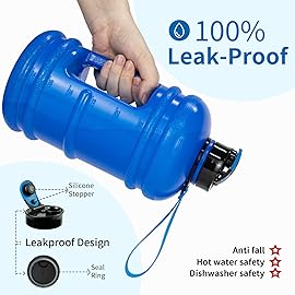 TOOFEEL 2 Liter Water Bottles - Half Gallon BPA Free - Ideal for Gym, Hiking, Running, Cycling - 74 oz Blue Water Bottle