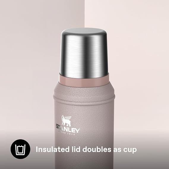 Stanley 1913 Classic Legendary Thermal Flask 0.94L - Hammertone Rose Quartz | Keeps Hot Or Cold 24 Hours - Leakproof - Dishwasher Safe - BPA-Free Insulated Bottle