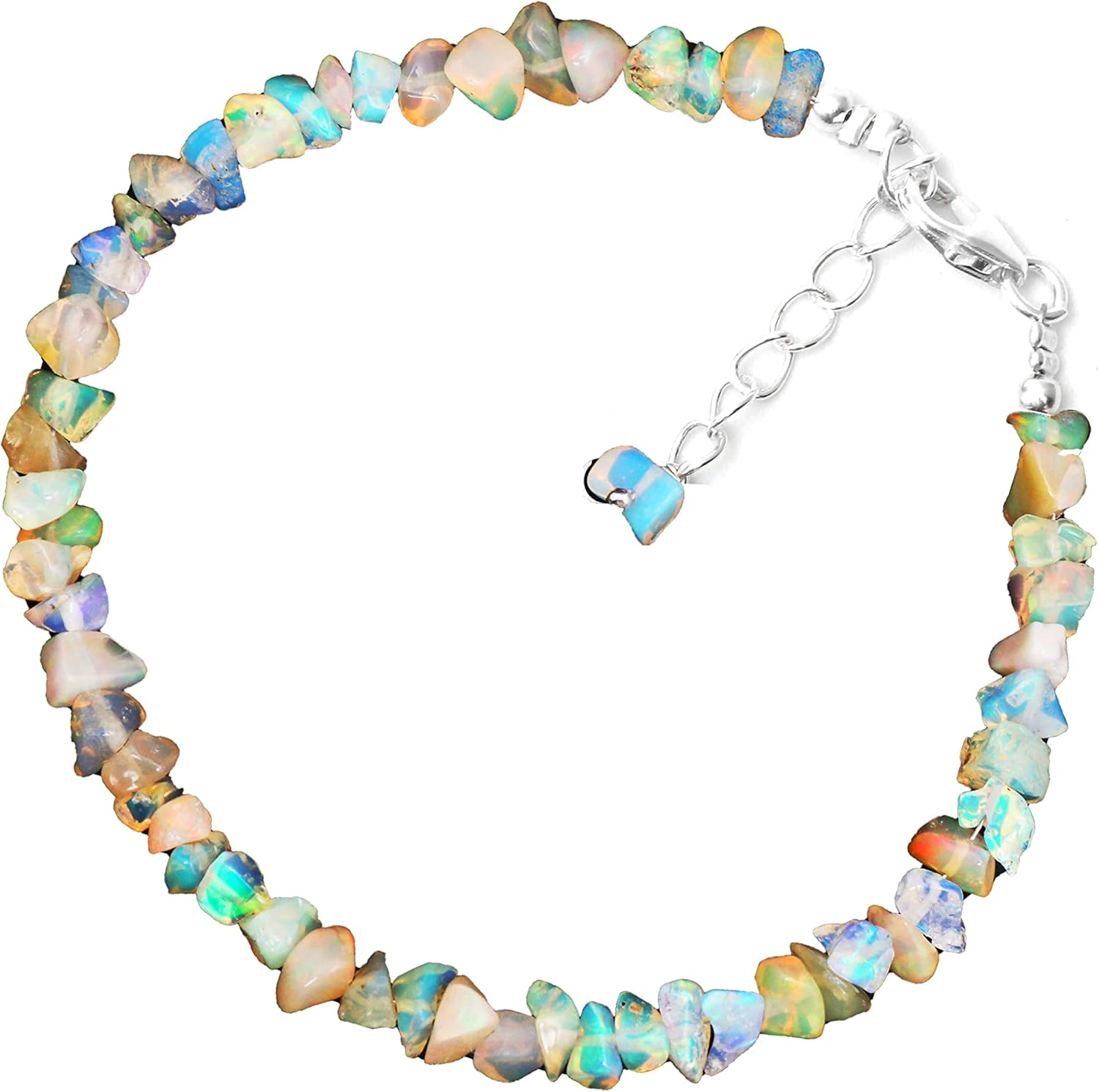 925 Sterling Silver Natural Chips Bracelet, Dainty Bracelet, Silver Jewelry Gift For Her