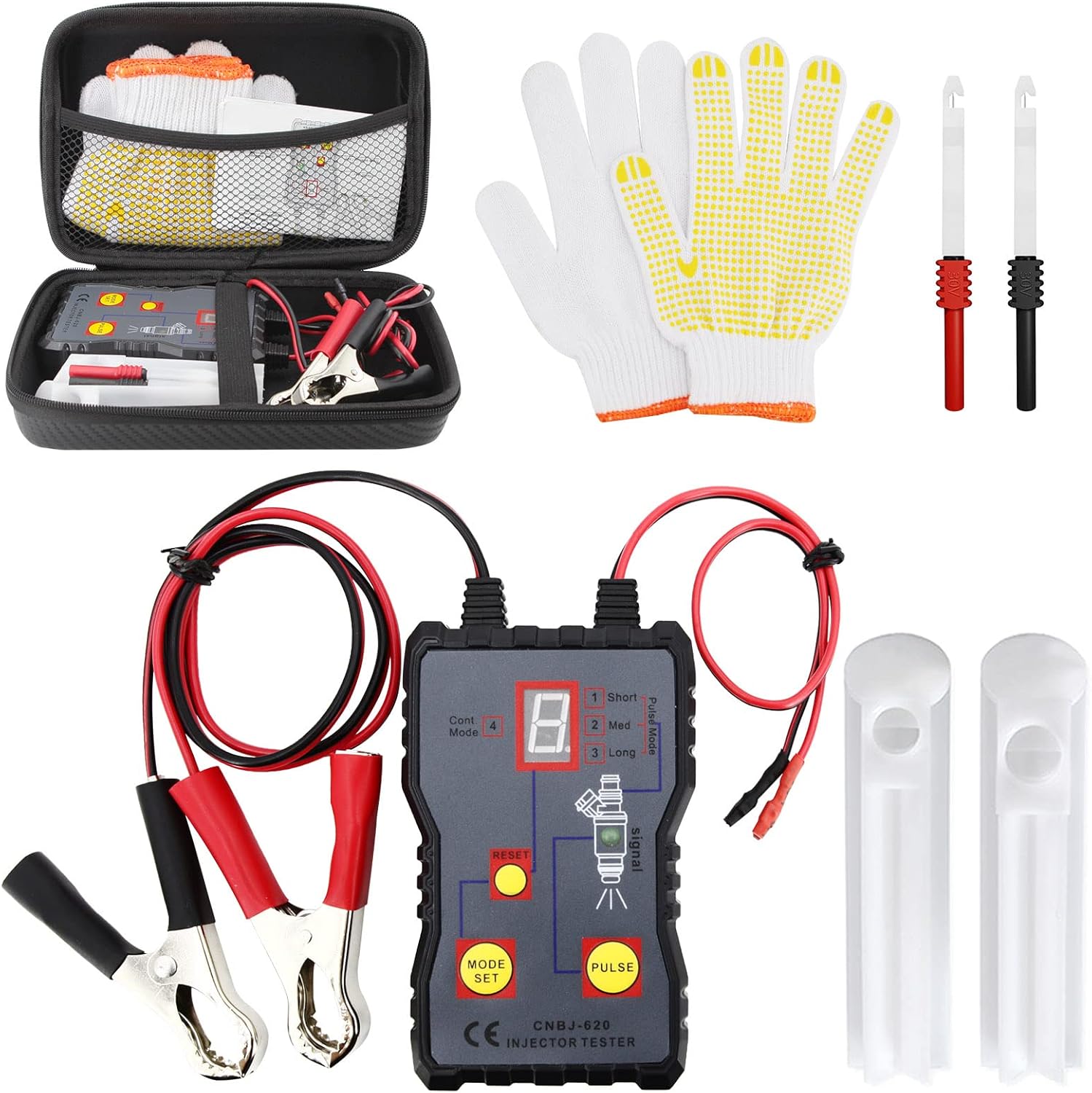 Fuel Injector Tester& Adapter, Fuel Injector Flush Cleaner Multimeter
