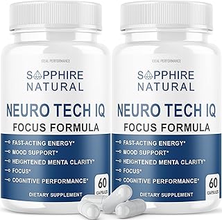 (2 Pack) Neuro Tech IQ Brain Supplement Neurotech Iq Focus Formula Pills (120 Capsules)