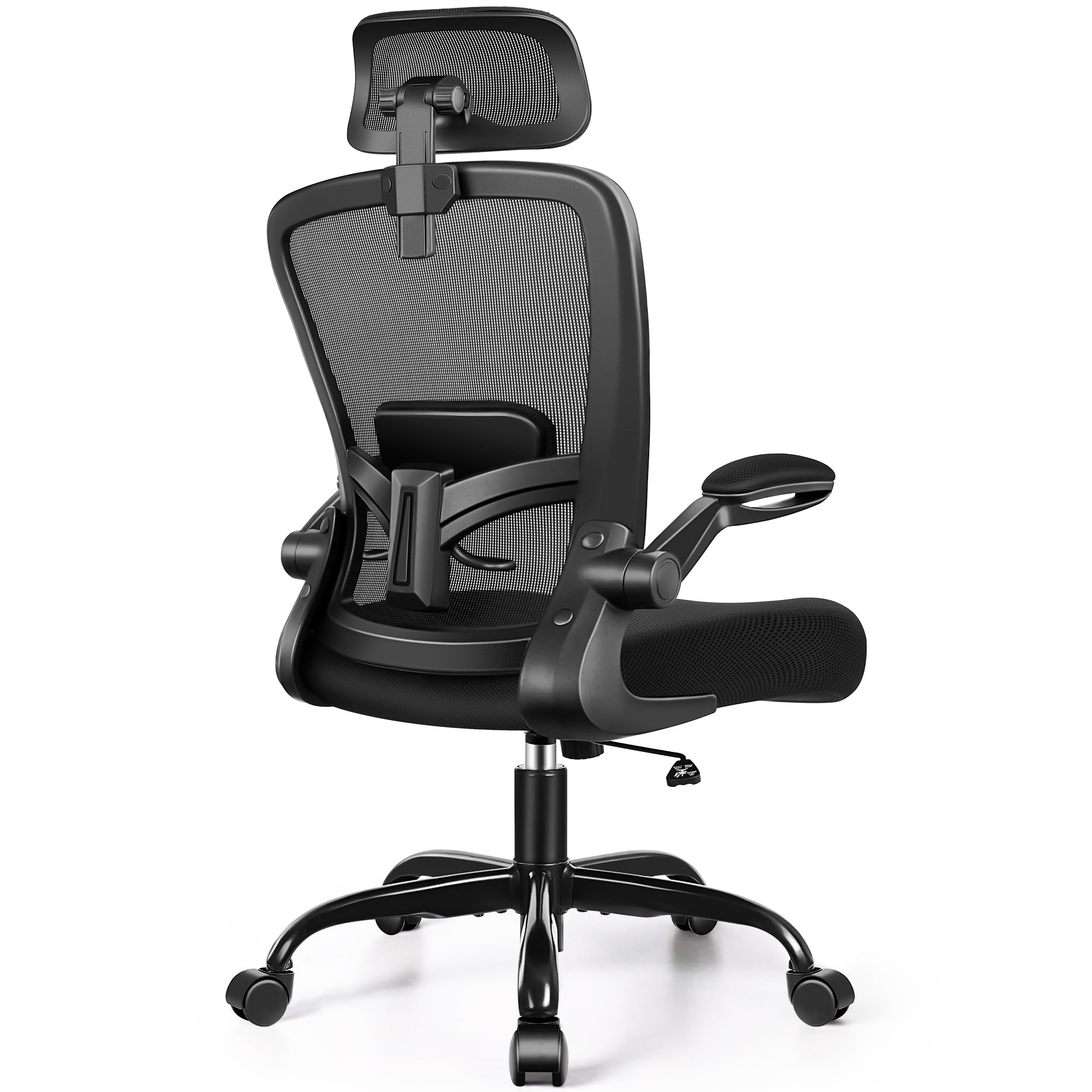 FelixKing Office Chair, Desk Chair with Adjustable Lumbar Support, Ergonomic Computer Chair with High Back and Armrest, Adjustable Height Gaming Chair Home Office Swivel Chair(Black)