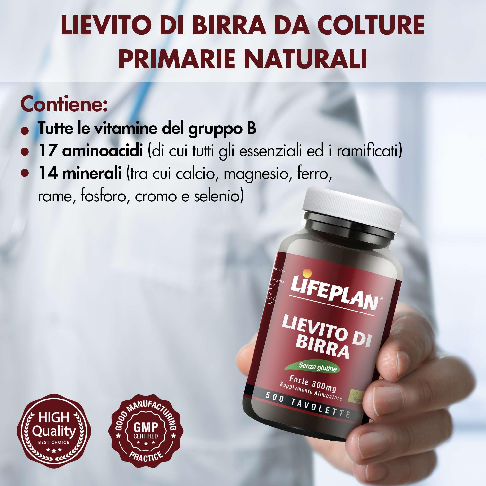 Lievito di Birra Compresse, Integratore Unghie Pelle e Capelli con Niacina, Tiamina e Riboflavina. Supporto Energetico E Metabolico. Integratore Pelle Lievito di Birra Senza Glutine (500 Tavolette)