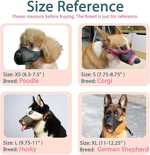 Miniatura 8 de Bozal para perro, bozal de malla para perros grandes, medianos y pequeños, bozales suaves para morder, masticar ciertos ladridos, cubierta bucal