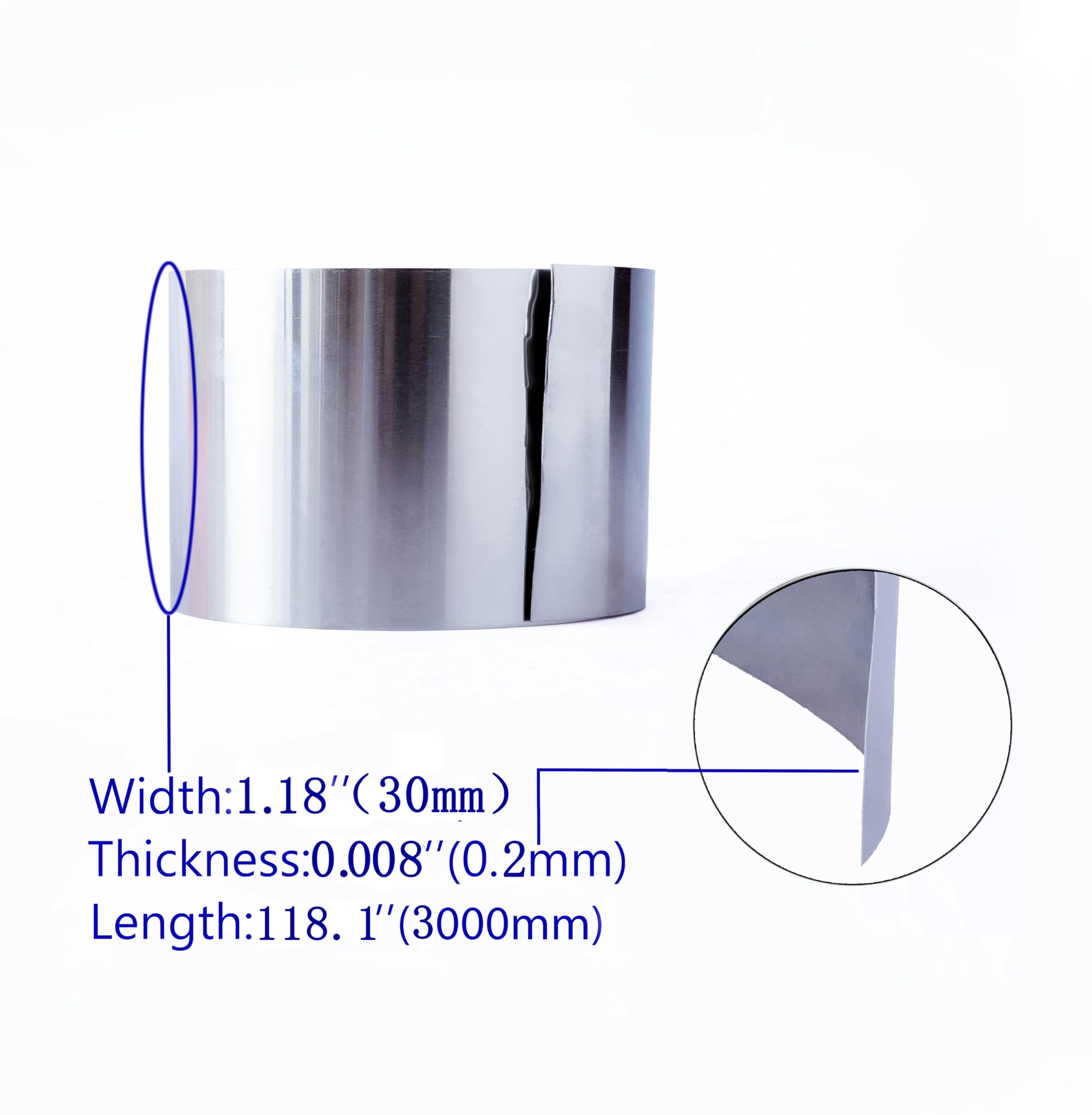 Produktbild von 1060 Aluminiumblech 0,2mm X 30mm X 3m – Reines Aluminium, Korrosionsbeständig, Biegsam, Für Reparatur & Basteln