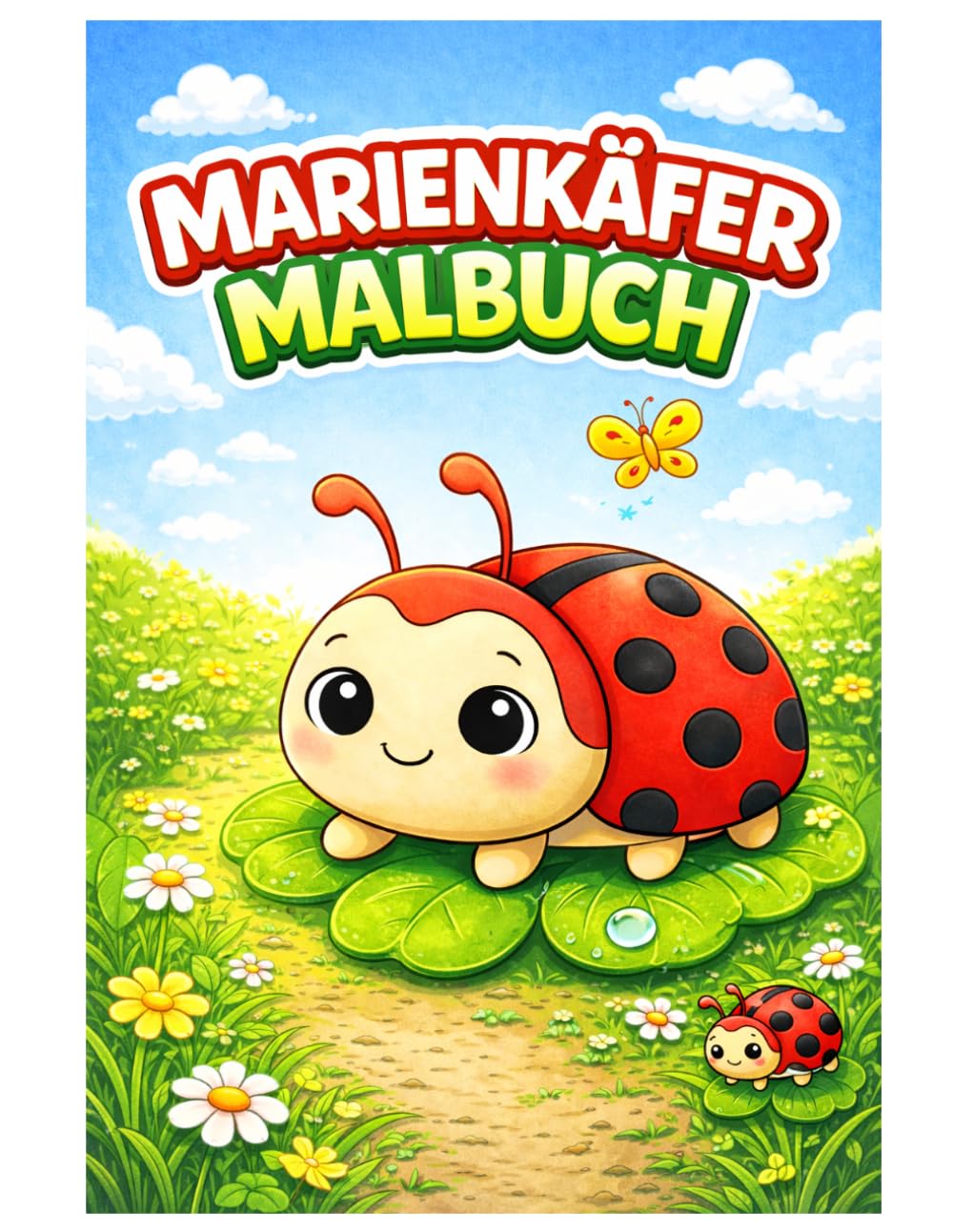 Marienkäfer Malbuch: 50 Niedliche Marienkäfer Ausmalbilder mit Blumen, Wiesen und Naturmotiven für Kinder, Jugendliche und Erwachsene