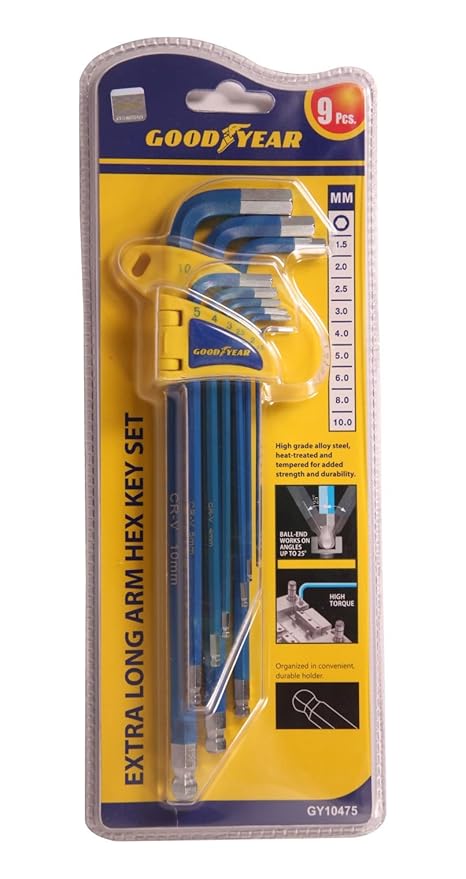 Goodyear Extra Long Arm Hex Key Set (Standard)