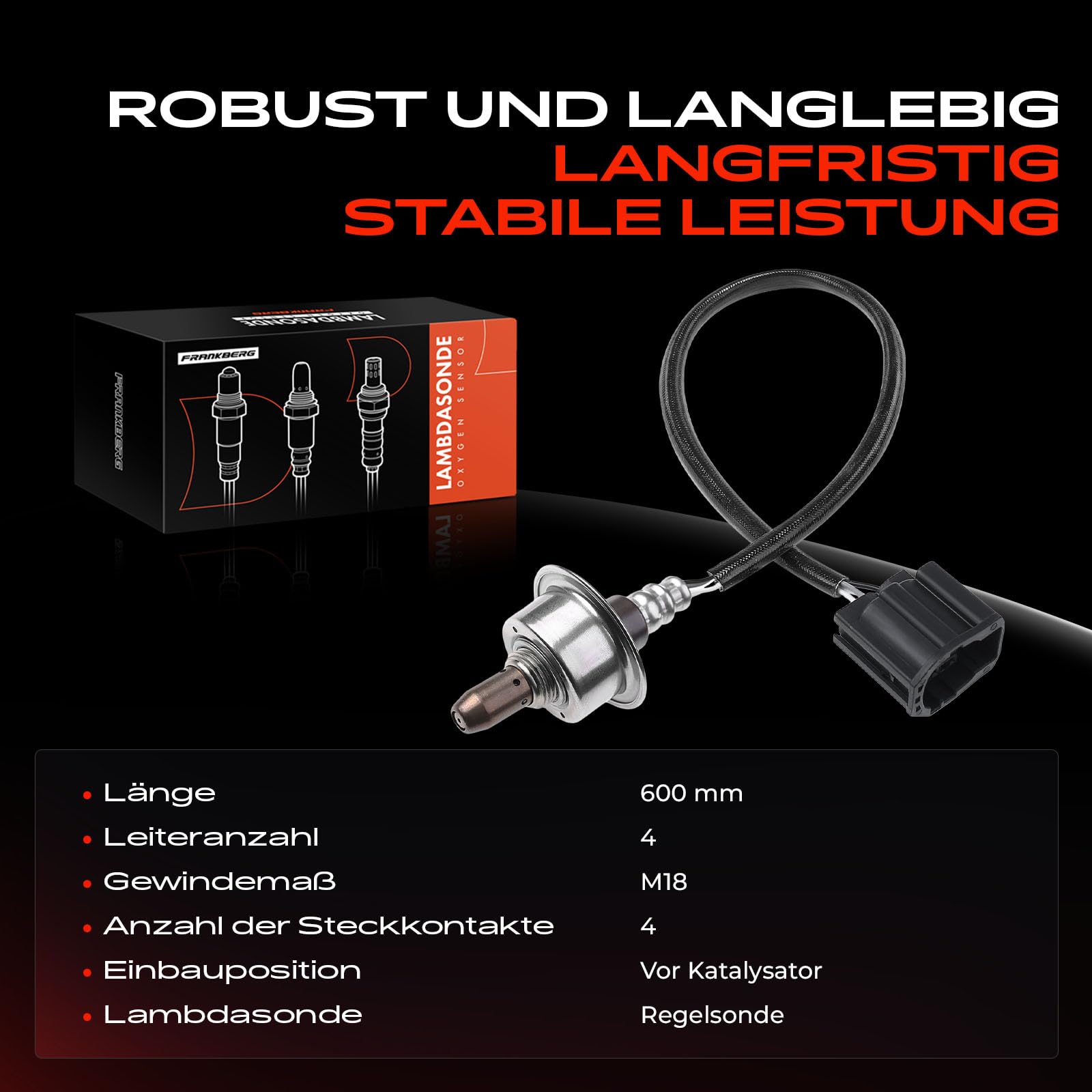 Frankberg Sonda lambda prima del convertitore catalitico sensore di | Compatibile con: 3 Saloon BL, 2 DE DH, 3 BL
