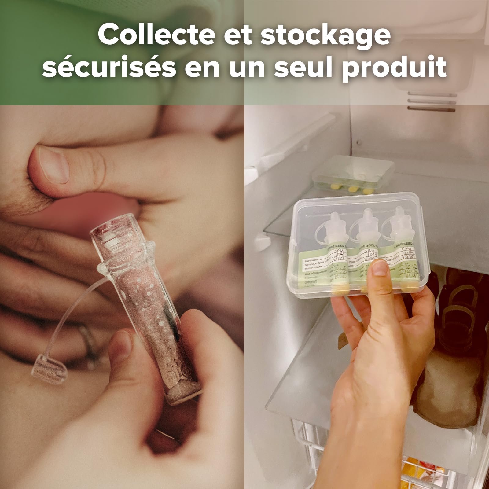 haakaa Kit Collecteur de Colostrum avec Lingette en Coton et Boîte de Rangement, Prêt à l’Emploi, Réutilisable, Sans BPA, 4ml/6 pièces