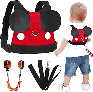 Accmor Toddler Leash Harness, Child Harness Baby Leash + Anti-Lost Wrist Link, Cute Kids Harness with Walking Assistant Strap Belt Tether for 1-5 Years Boys and Girls to Zoo or Mall