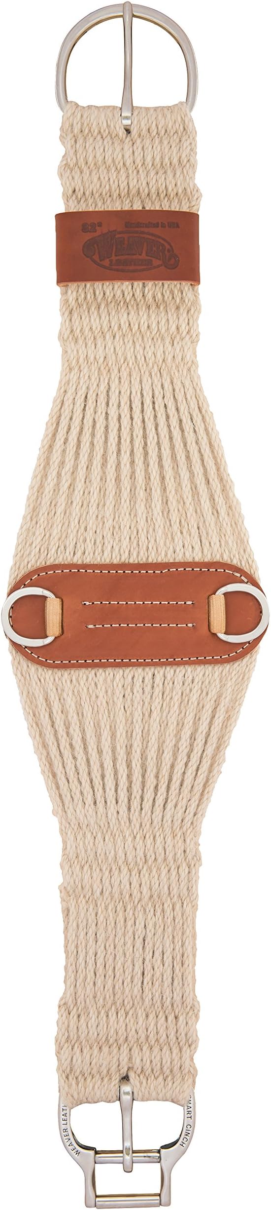 ‎Roper Horse Cinch, Mohair Blend 27 Strand Saddle Cinch Girth with Smart Cinch Buckle, Western Horse Riding Supplies, ‎Natural