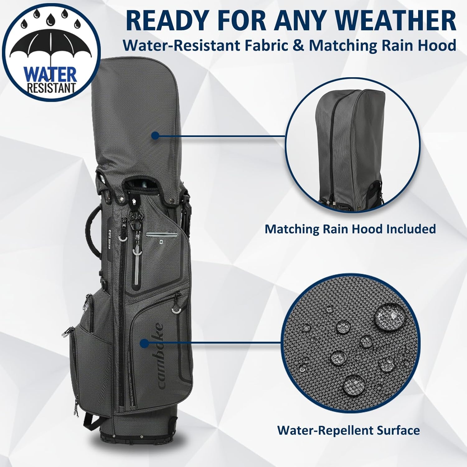 Premium 14-Way Full-Length Divider Stand Golf Bag Cart Friendly Lightweight Cooler Pocket & Quick-Access Phone Pocket High-Tech Zippers, Rain-Hood for Men & Women