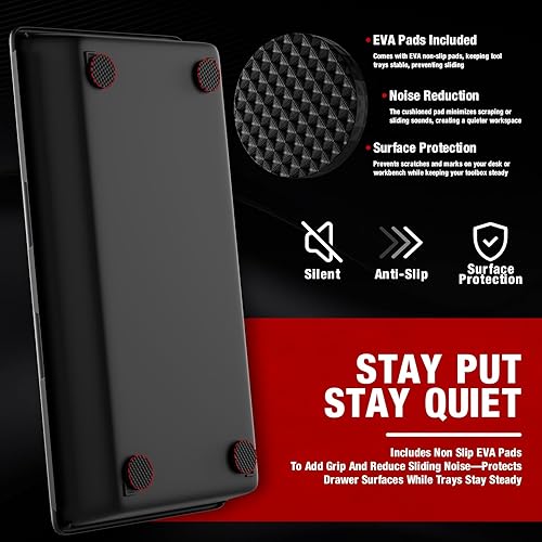 Miniatura 3 de 10 organizadores de cajones de herramientas, bandejas de herramientas grandes y medianas para organización de cajas de herramientas, organizadores