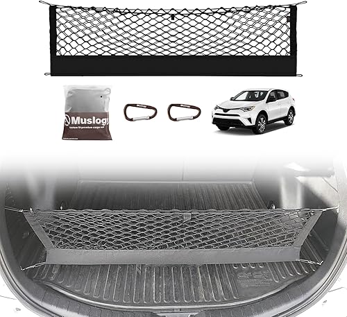 Muslogy Red de carga para maletero estilo sobre compatible con Toyota RAV4 2013-2018, accesorios personalizados, organizador de maletero mejorado,