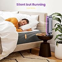 Vista 7 de Misby Desk Fan, 13 Inch Small Bladeless Table Fan for Saving Space, Quiet Office Fan Rechargeable, 3 Speed & 8H Timer, 90° Oscillating Fan for