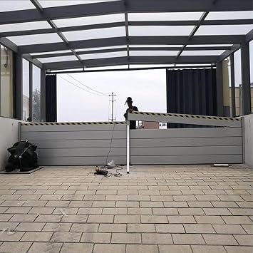 Customizable Sealed Flood Barriers for Houses, Heavy Duty Water Barriers for Flooding Reusable, Detachable Aluminum Temporary Dams to Prevent Flooding28 1/2 x 3.3ft/869x100cm
