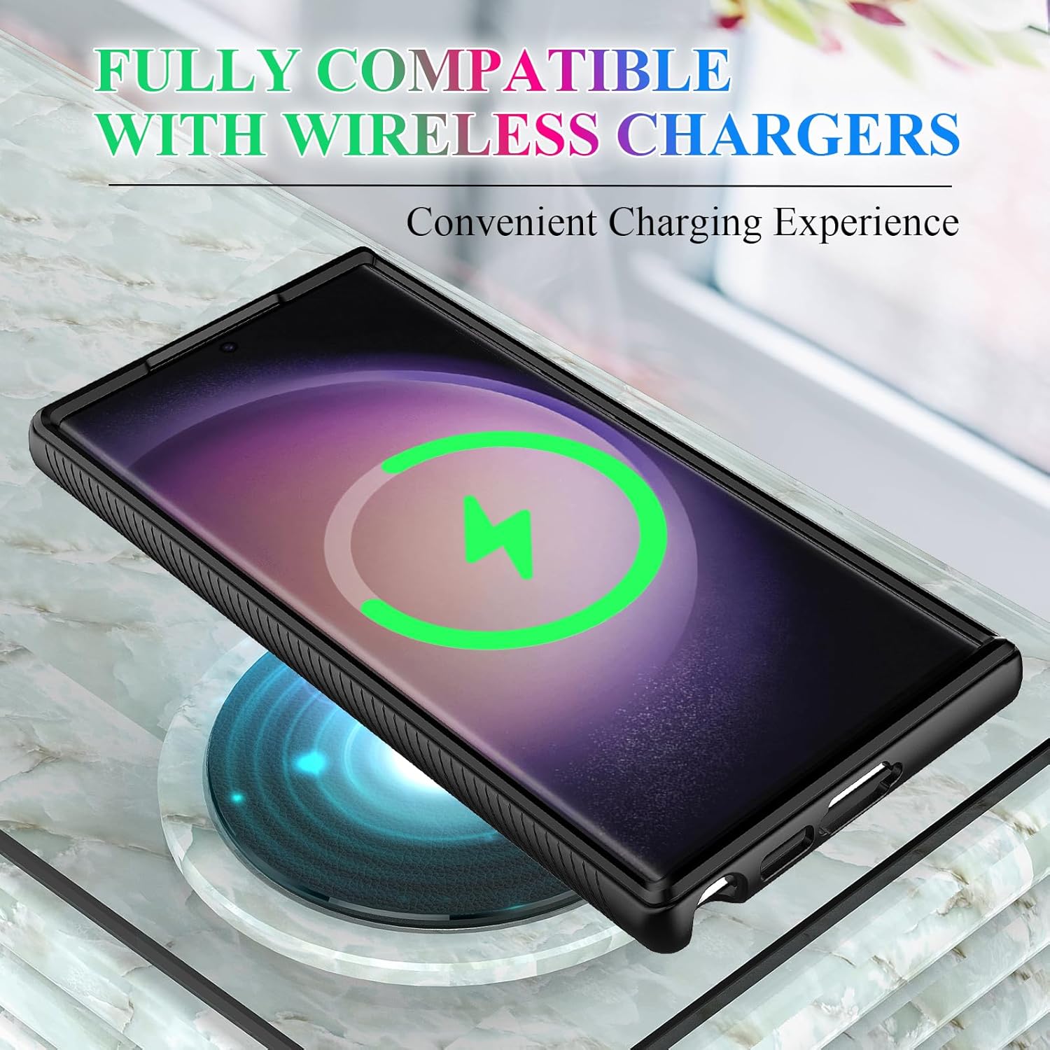 wahhle Compatible with Samsung Galaxy S23 Ultra Case, Built in Screen Protector Full Body Shockproof Slim Fit Bumper Protective Phone Cover for Galaxy S23 Ultra 5G 6.8'' Men Women-Black/Clear - Image 8