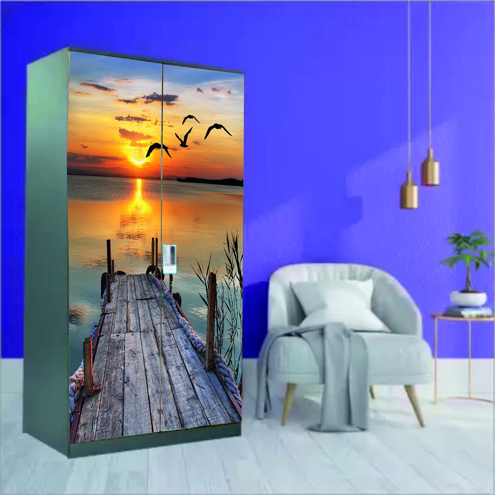 Decor Production Self Adhesive Wallpaper Wall Sticker for Almirah/Wardrobe(Design no. almirah-wallpaper-pt14-8) (B09CZ6C8JJ) Amazon Price History, Amazon Price Tracker