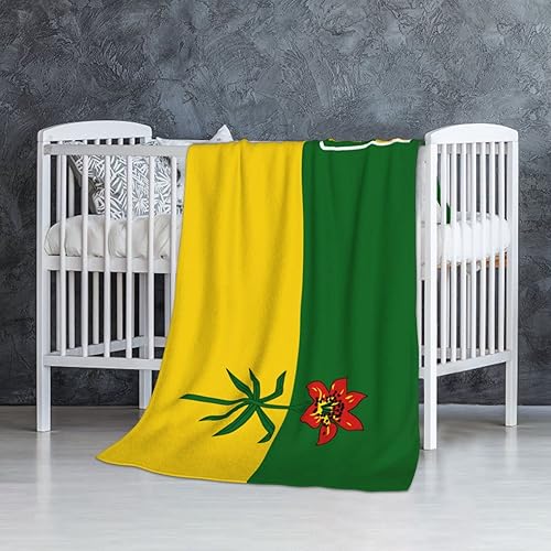 Miniatura 2 de EMEIISEO Bandera de Saskatchewan - Manta de franela de 32 x 48 pulgadas ligera y antibolitas adecuada para usar en camas y sofás