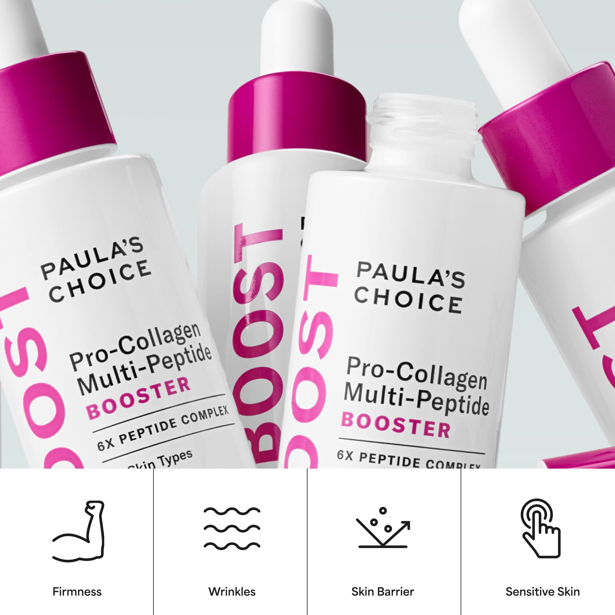 Paula's Choice Booster Pro - Colágeno Multipéptid, Suero Facial, 20 ml | Tratamiento Facial - Antiedad Reduce Visiblemente las Finas Líneas y las Arrugas - con Aminoácidos & Ácido Hialurónico