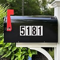 Vista 5 de Números autoadhesivos de 1.5 pulgadas para buzón, números de casa, número de buzón reflectante, número de botes de basura, para exteriores, 60