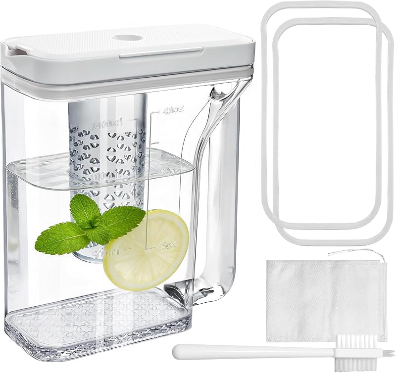 Upgraded DA97-17395B Water Pitcher Reservoir Compatible w/Samsung Fridge | samsung water pitcher for fridge door replacement，samsung fridge water pitcher No-Leak Design，replace RF28R7351SG RF28R7351SR