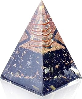 Orgone Pyramid-Black Tourmaline-Crystal-Chakra Balancing Orgone Energy Generator- Nubian Orgonite Pyramid for Spiritual Healing, Meditaion, Yoga, Reiki Gifts, Office and Home Decor