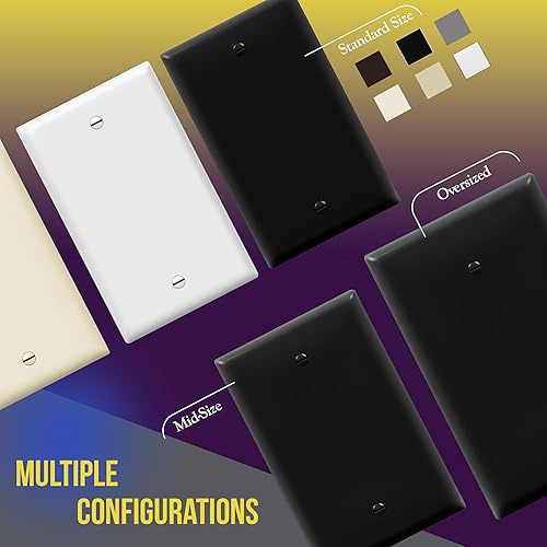 Miniatura 7 de ENERLITES Blank Device - Placa de pared para dispositivo, cubierta en blanco jumbo, acabado brillante, de gran tamaño, 1 banda, 5.5 x 3.5 pulgadas,