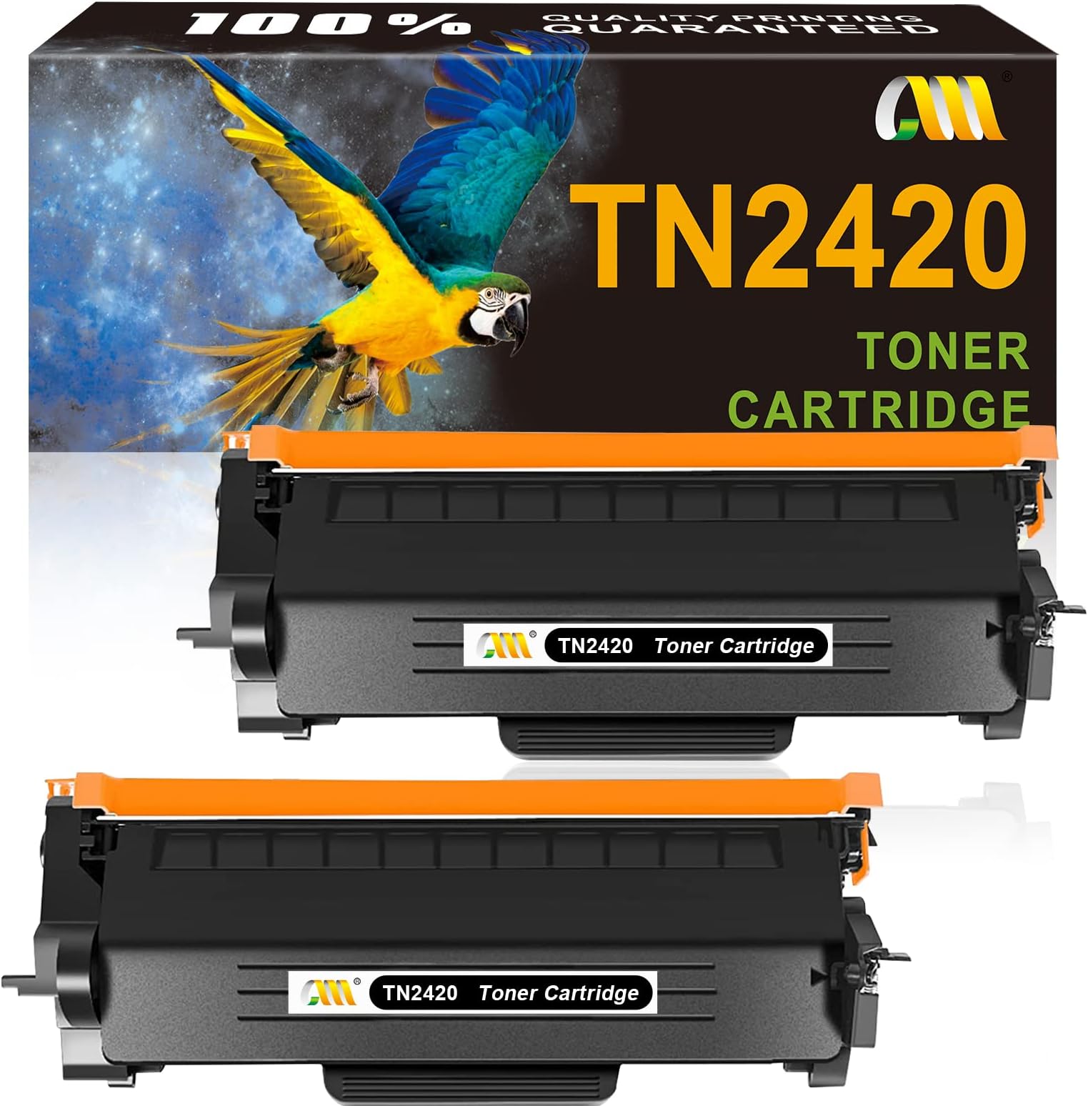 2 Pack TN-2420 TN2410 Toner Compatible Brother TN2420 TN-2410 [avec Puce] Cartouches de Toner