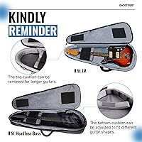 Vista 5 de GHOSTFIRE Estuche para guitarra eléctrica de alta gama Super grueso para ST/TL, LP/SG, estilo Jazzmaster/Jaguar Mochila acolchada suave