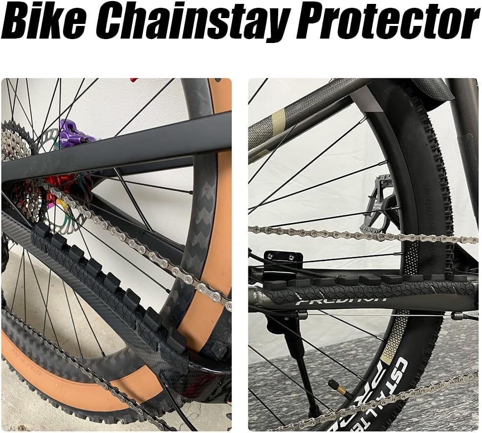 2 Pcs Bike Chainstay Protector, Mountain Bike Silicone Chain Stay Frame Guard, Bicycle Frame Protection for Most Bicycle