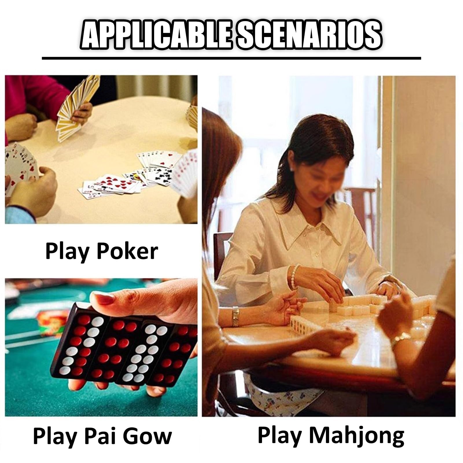 Mata stołowa Mahjong z torbą do przenoszenia, antypoślizgowa osłona redukująca hałas, do mahjonga, pokera, kart i gier planszowych, 90 cm dla lepszego doświadczenia z gry