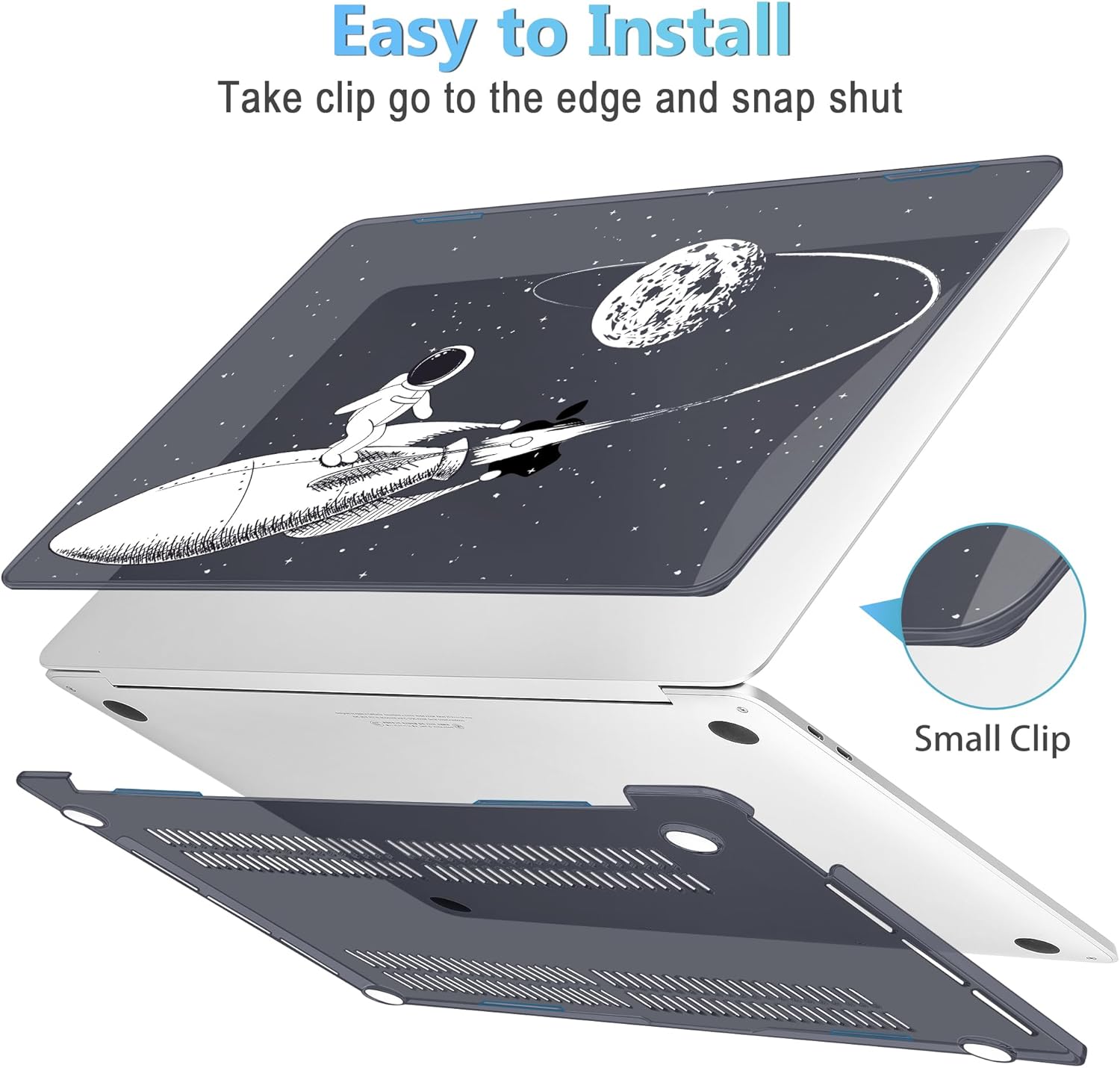 Mektron Case for MacBook Pro 16 Inch A2141 Cover 2019 Release 16" with Liquid Retina Display/Touch ID, Plastic Hard Shell with Keyboard Skin & Screen Protector & Dust Plug, Spaceman - Image 3